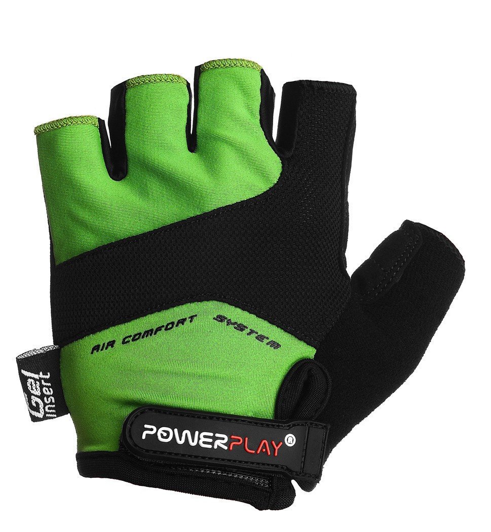 Велорукавички PowerPlay 5013 B Зелені L фото товару