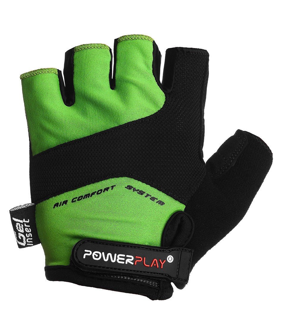 Велорукавички PowerPlay 5013 B Зелені XXL фото товару
