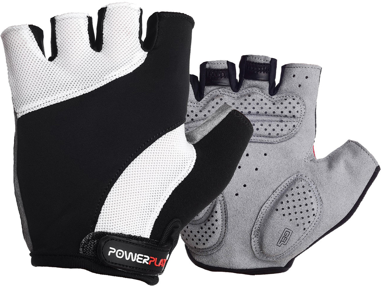 Велорукавички PowerPlay 5041 Чорно-білі XXL фото товару