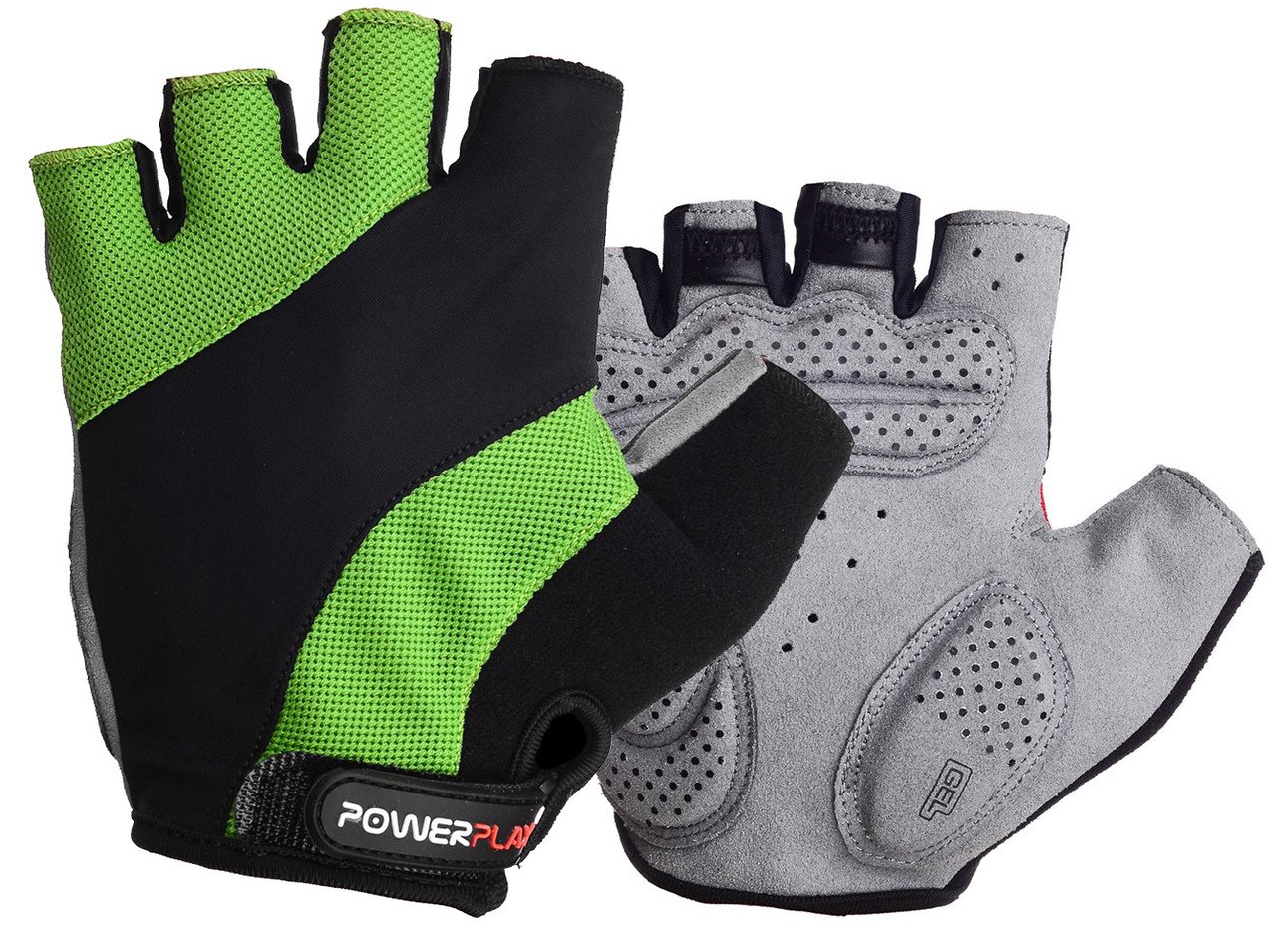 Велорукавички PowerPlay 5041 A Чорно-зелені XS фото товару