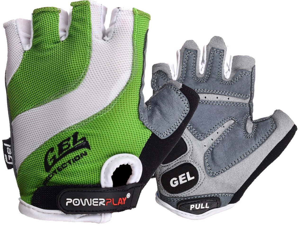 Велорукавички PowerPlay 5034 C Біло-зелені M фото товара