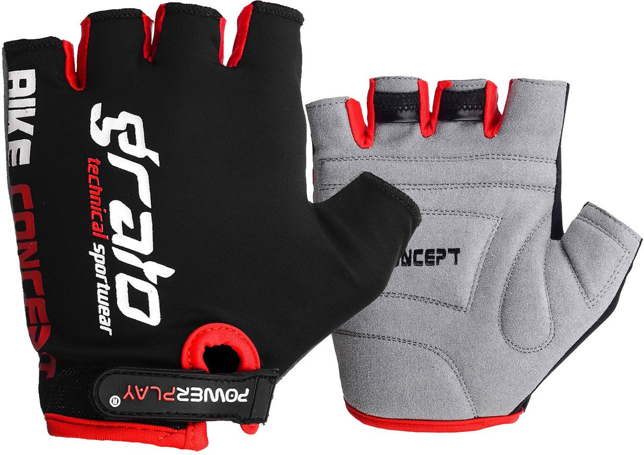 Велорукавички PowerPlay 5029 A Чорно-Червоні M фото товару