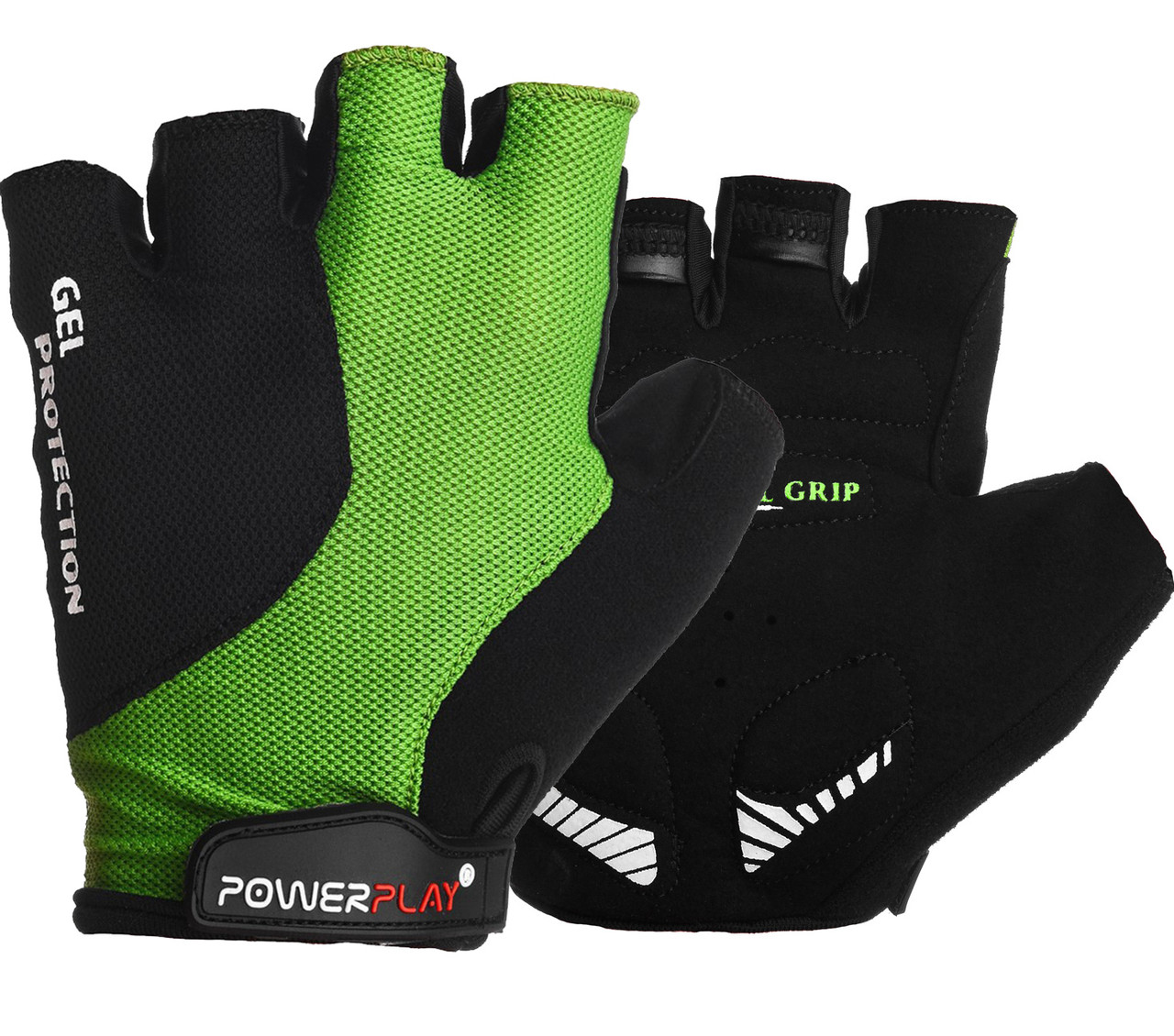 Велорукавички PowerPlay 5028 A Чорно-зелені XL фото товару