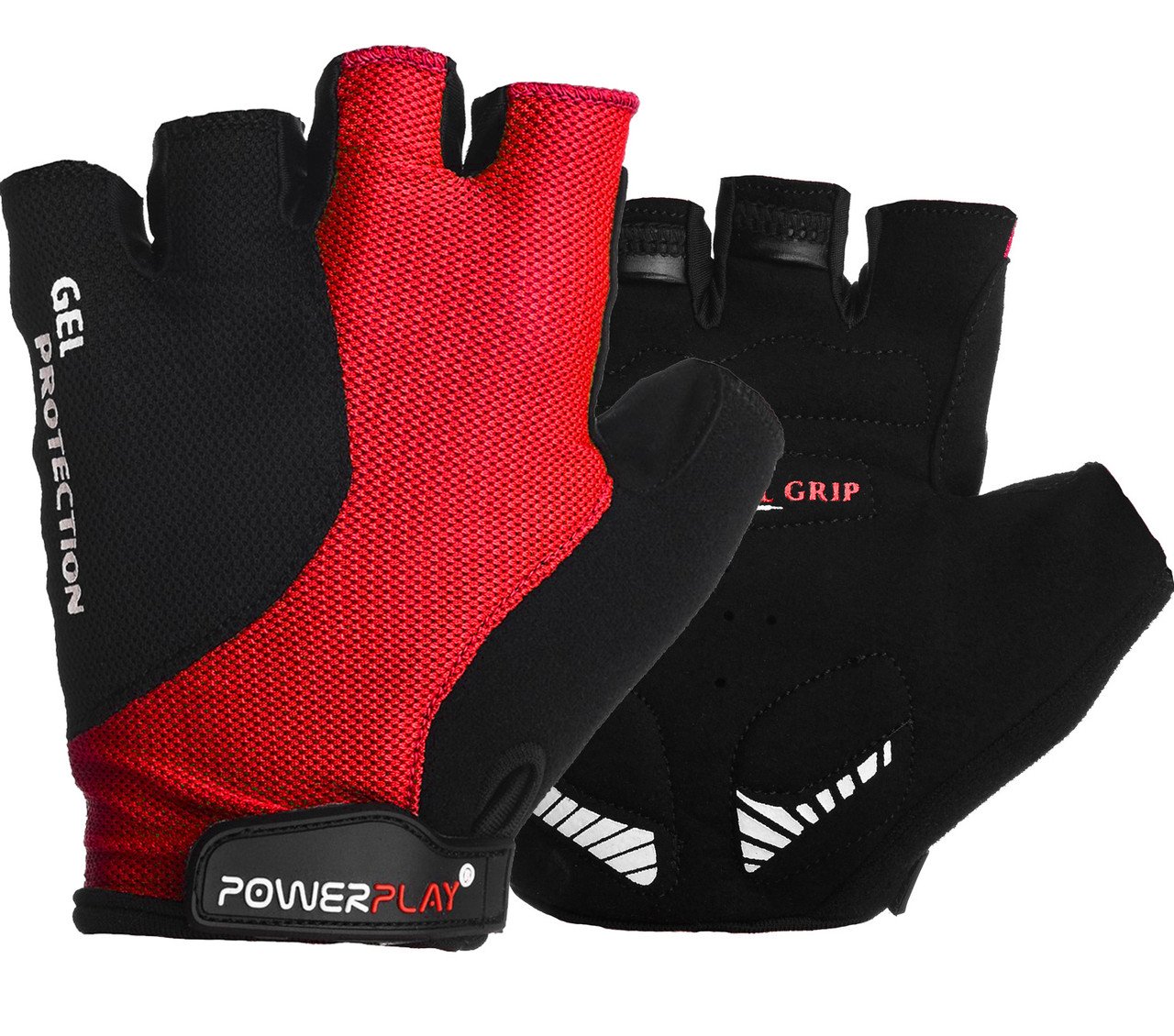 Велорукавички PowerPlay 5028 C Чорно-червоні XL фото товару