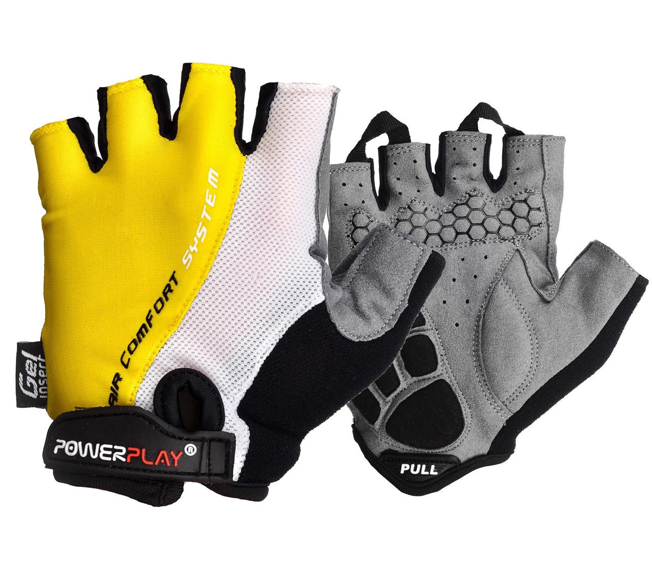 Велорукавички PowerPlay 5010 A Біло-жовті L фото товара
