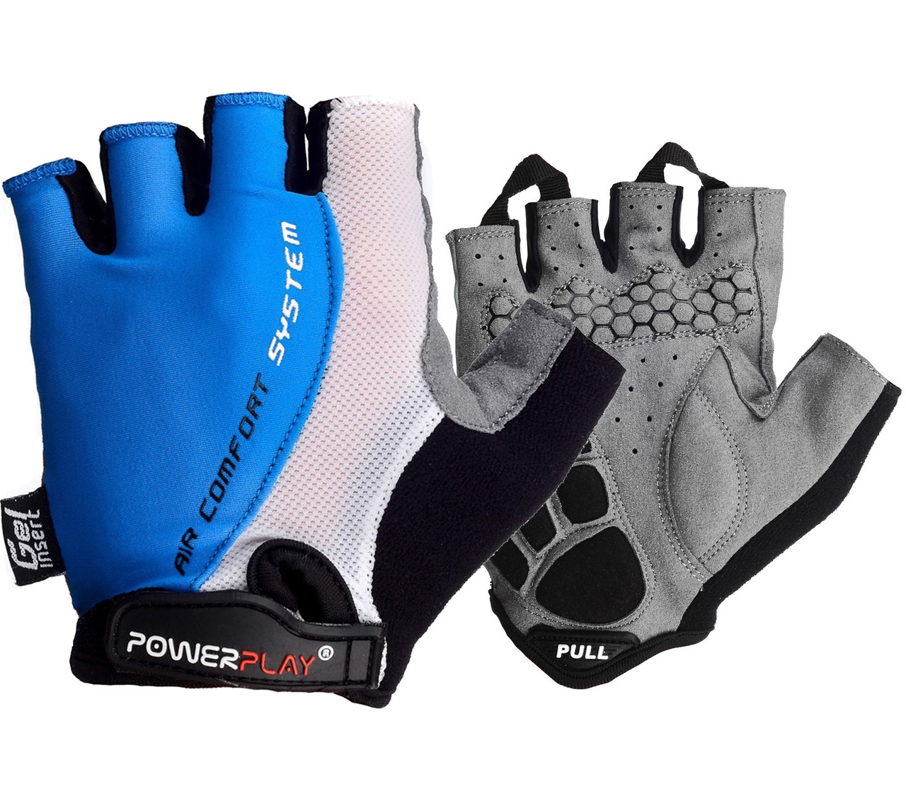Велорукавички PowerPlay 5010 B Біло-блакитні L фото товара