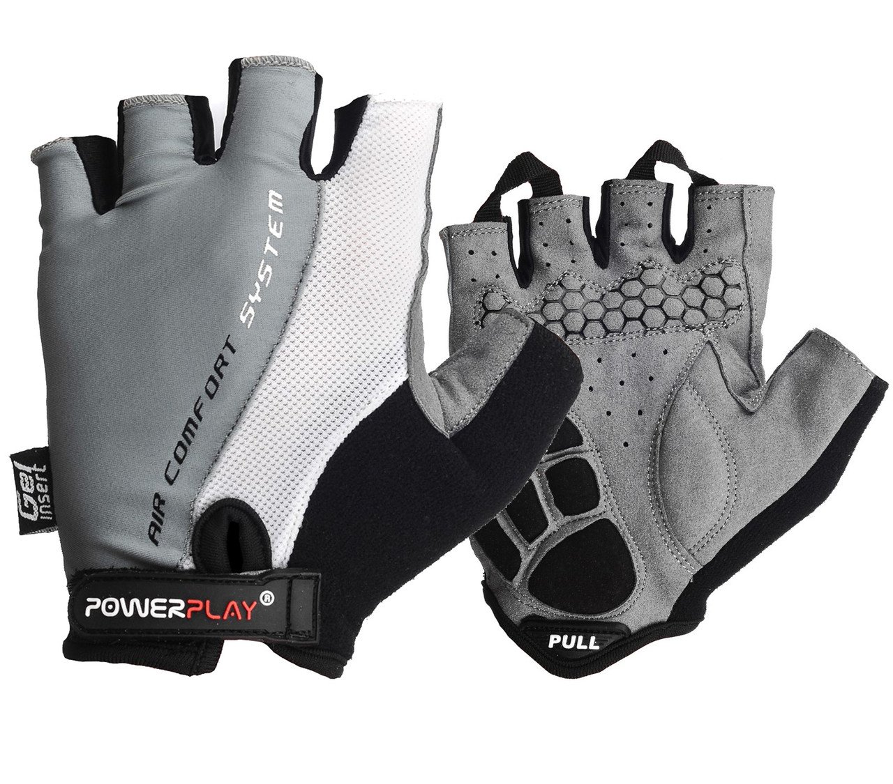 Велорукавички PowerPlay 5010 Біло-сірі S фото товару