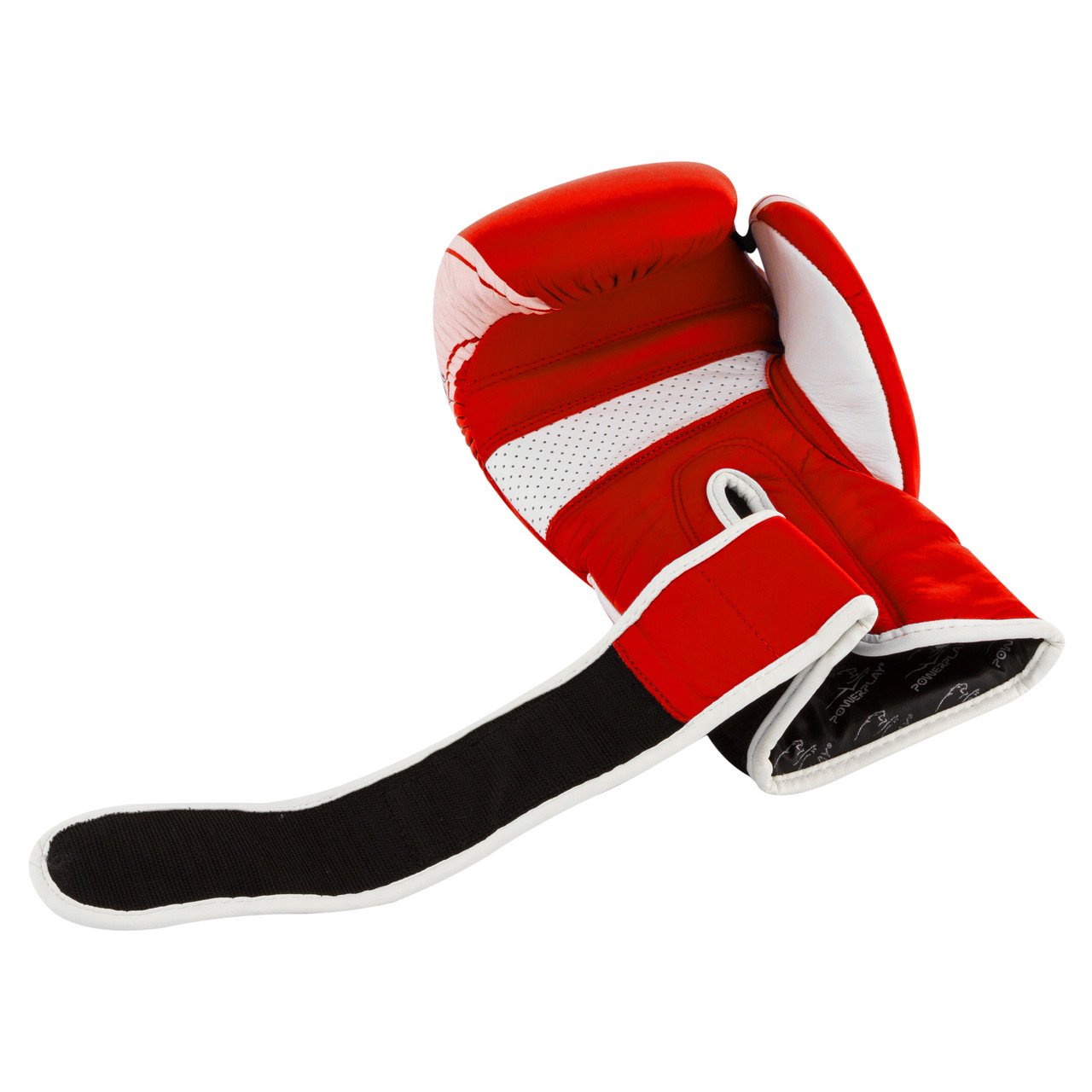 Боксерські рукавиці PowerPlay 3023 A Червоно-Білі [натуральна шкіра] 14 унцій фото товара