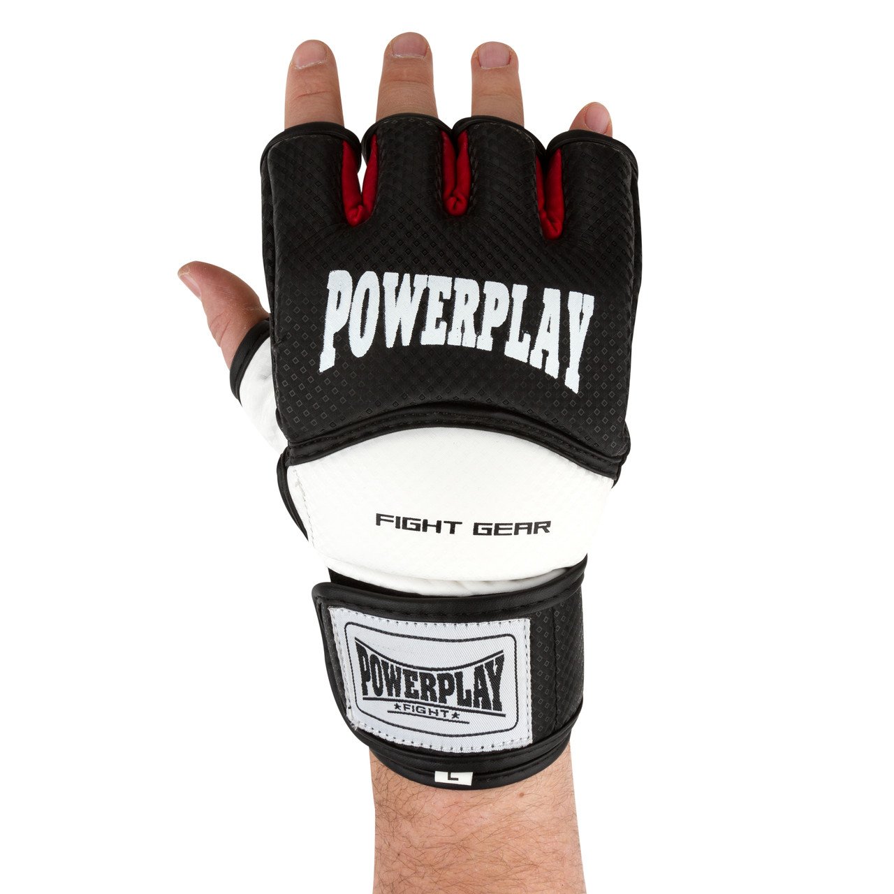 Рукавички для MMA PowerPlay 3075 Чорні-Білі L фото товару