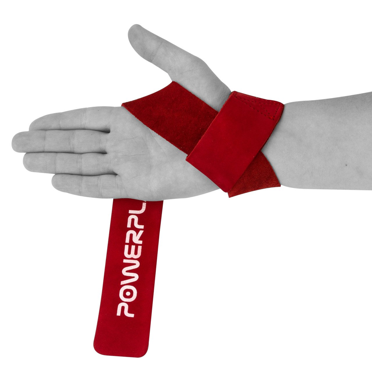 Лямки для тяги PowerPlay 5205 Шкіра Червоні фото товара