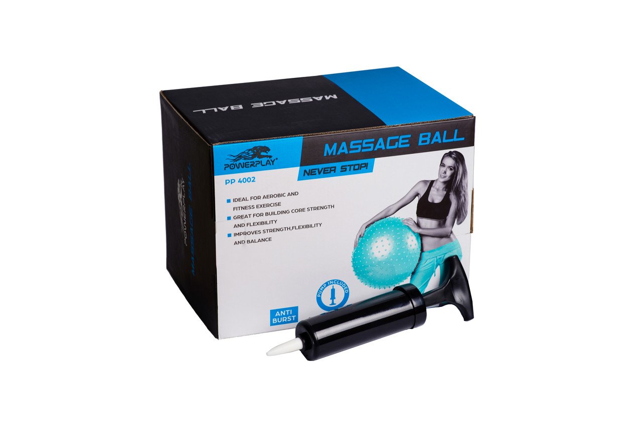 Мяч-масажер для фітнесу PowerPlay 4002 55см Оранжевий + насос фото товара