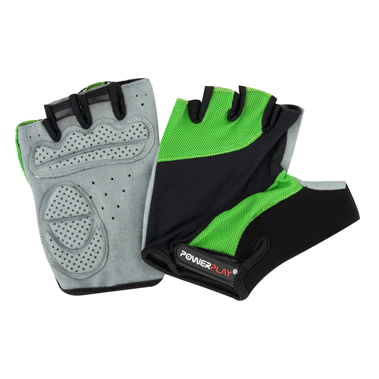Велорукавички PowerPlay 5041 A Чорно-зелені XL фото товару