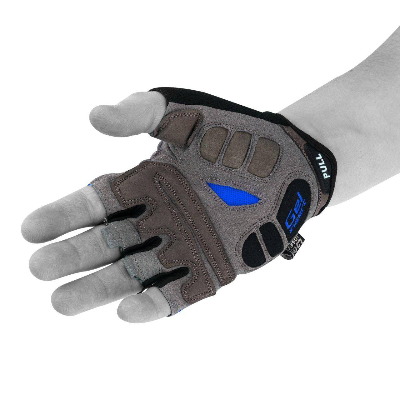 Велорукавички PowerPlay 5037 A Чорно-блакитні S фото товара