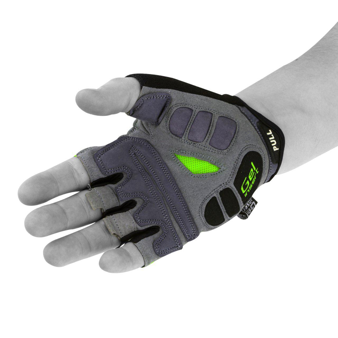 Велорукавички PowerPlay 5037 Чорно-зелені L фото товару