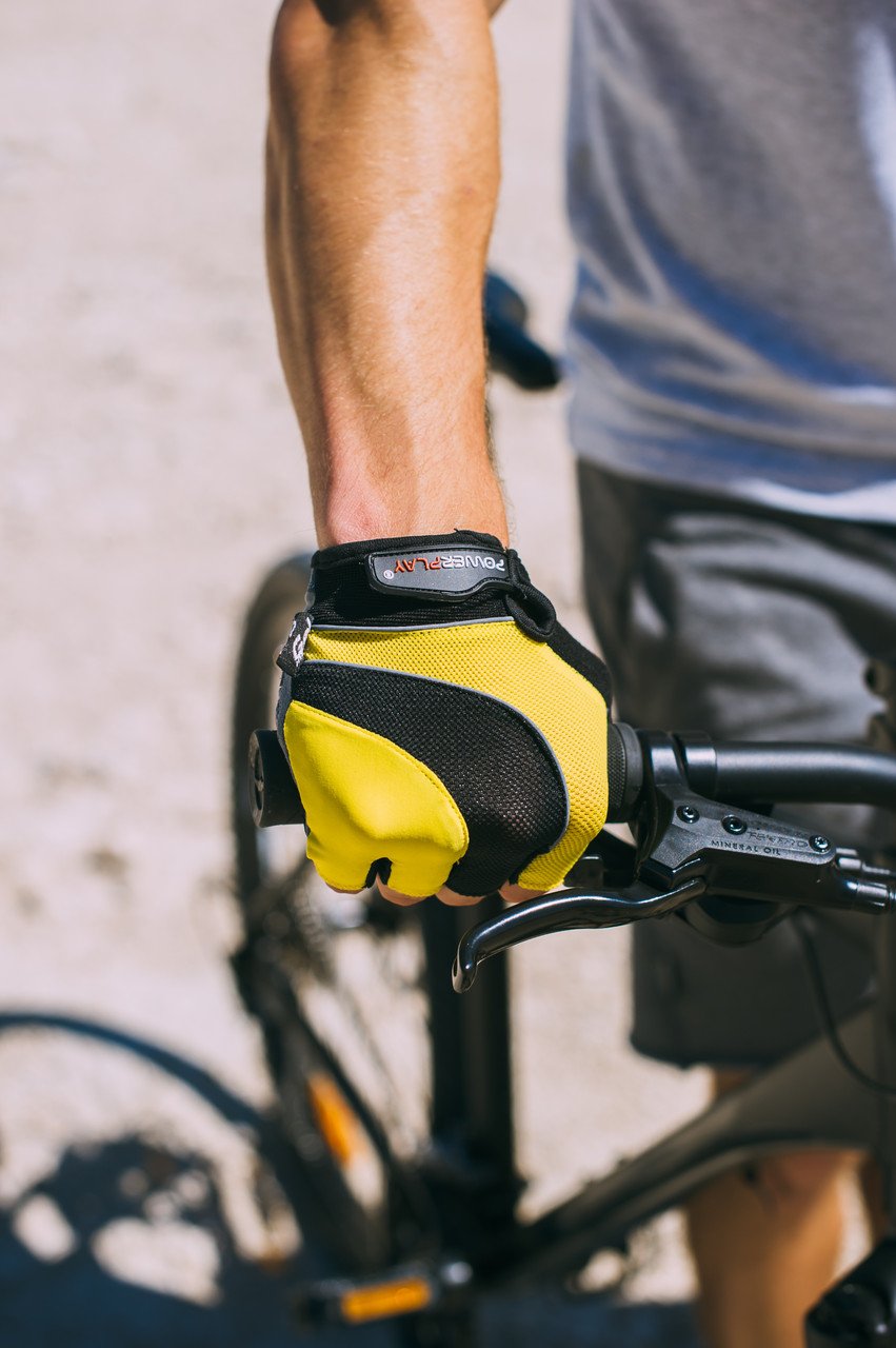 Велорукавички PowerPlay 5037 C Чорно-жовті M фото товара