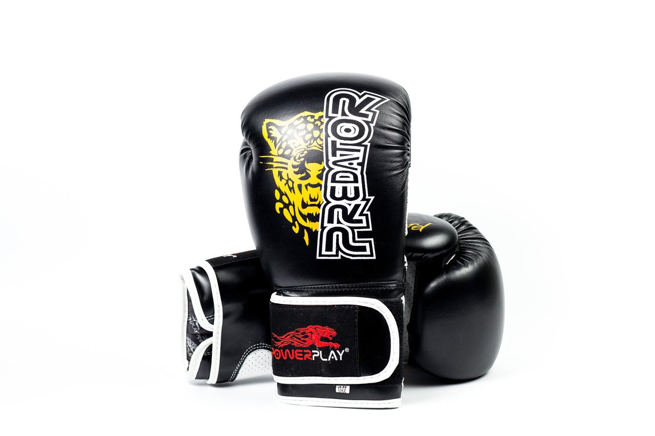 Боксерські рукавиці PowerPlay 3009 Чорні 8 унцій фото товару