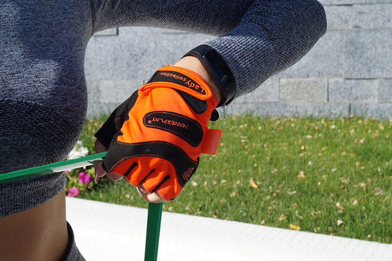 Рукавички для фітнесу PowerPlay 1729 D жіночі Оранжеві XS фото товара