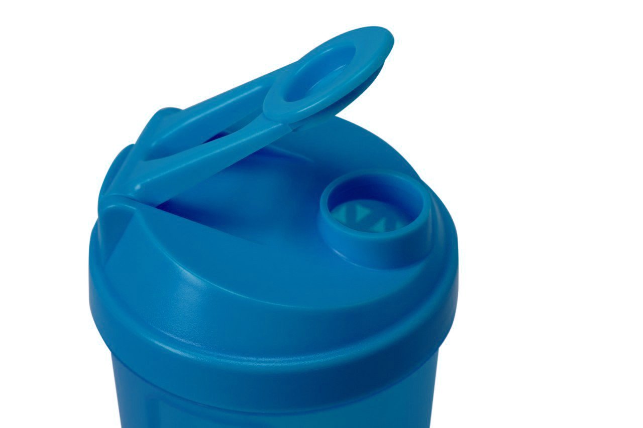 Шейкер спортивний Shaker 360 500ml з контейнером Blue фото товару