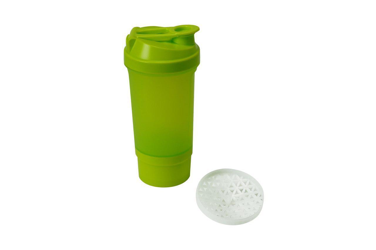 Шейкер спортивный Shake360 500 мл. с контейнером Green фото товару
