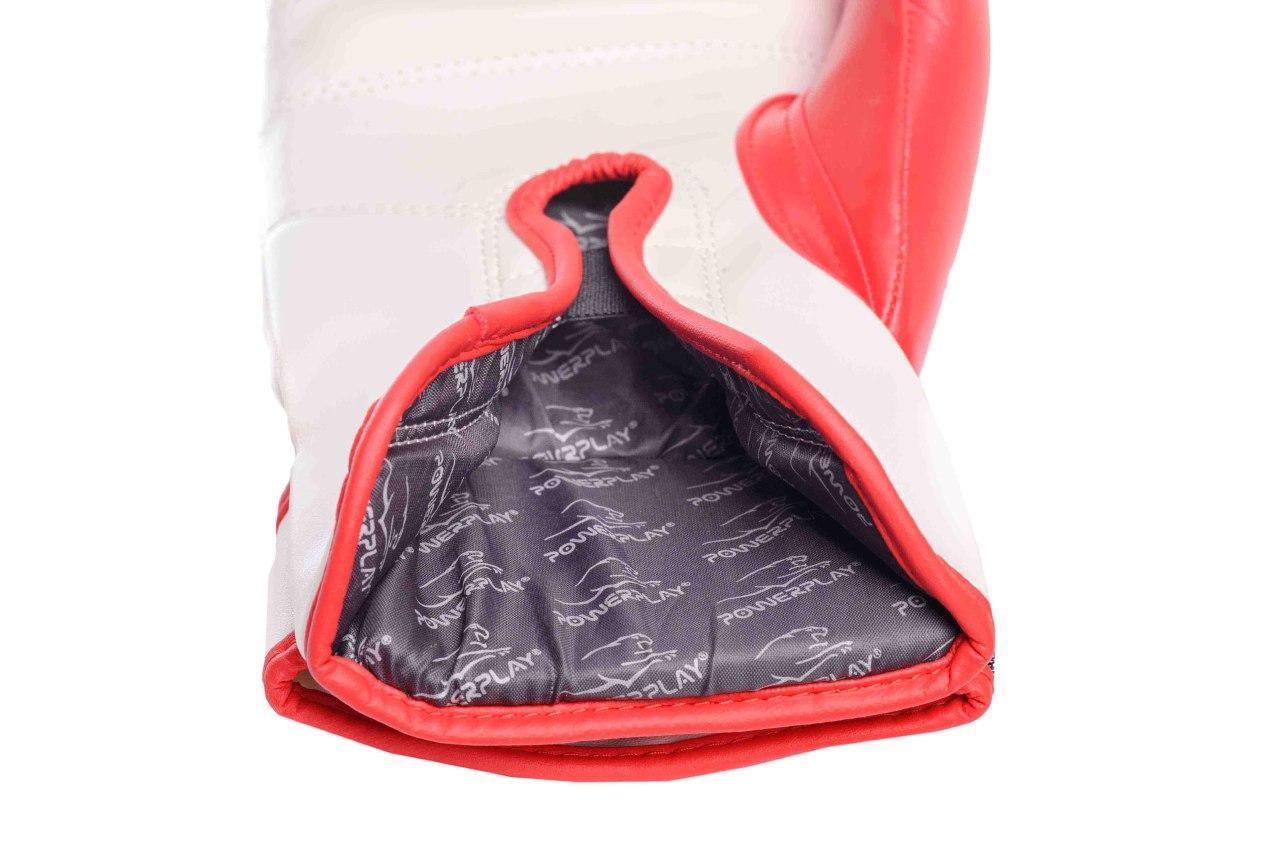Боксерські рукавиці PowerPlay 3021-2 Poland Червоно-білі, 14 унцій фото товару