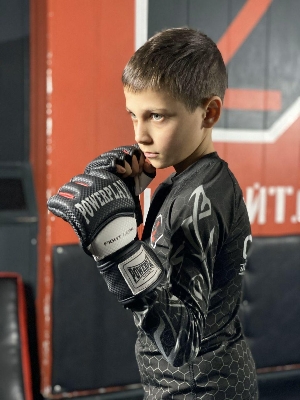 Рукавички для MMA PowerPlay 3075 Чорні-Білі L фото товару