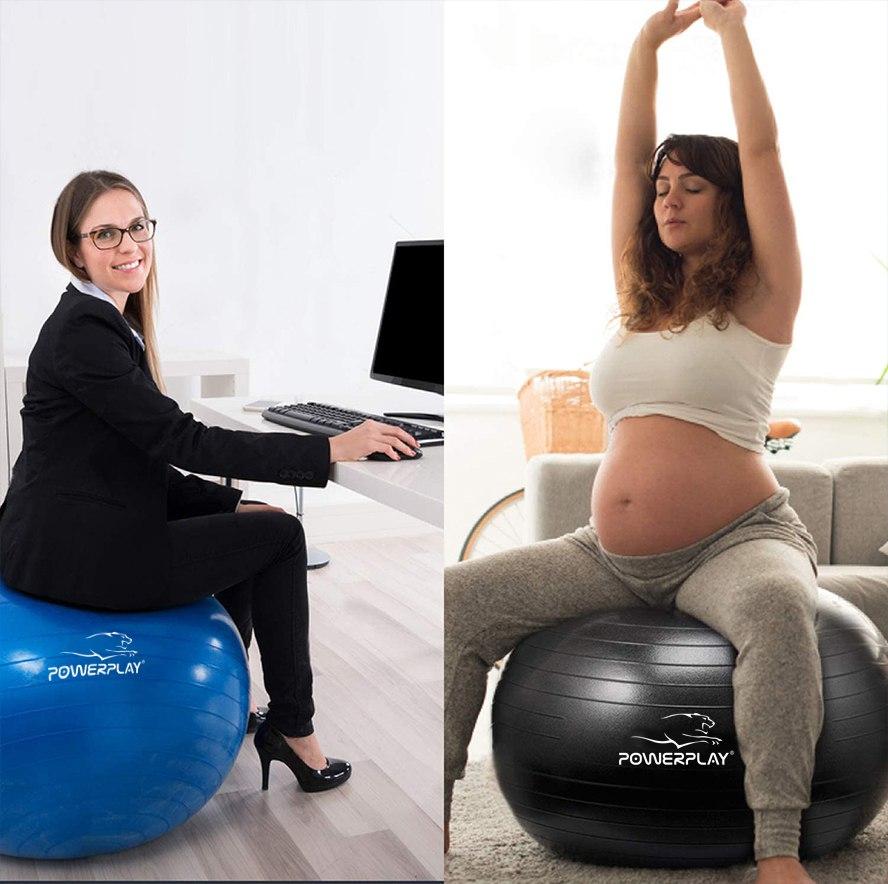 Мяч-масажер для фітнесу PowerPlay 4002 65см Зелений + насос фото товара