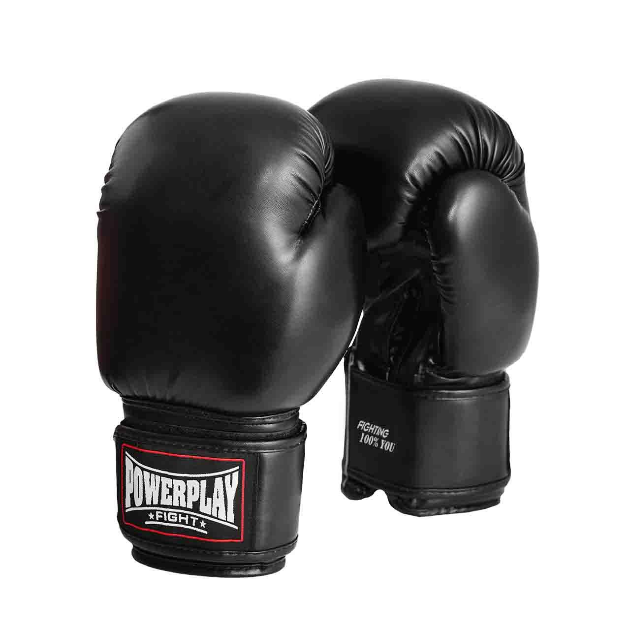 Боксерські рукавиці PowerPlay 3004 Чорні 10 унцій фото товару
