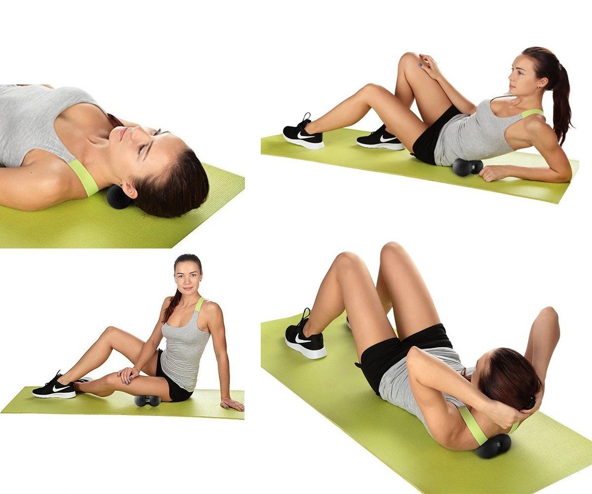 Набір масажних мячиків PowerPlay 4007 Чорні (3 шт) фото товару