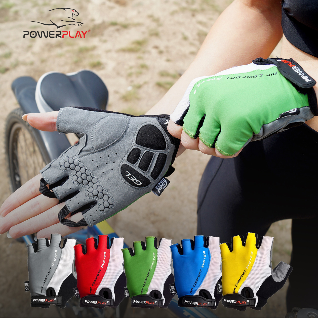 Велорукавички PowerPlay 5010 A Біло-жовті XXL фото товара