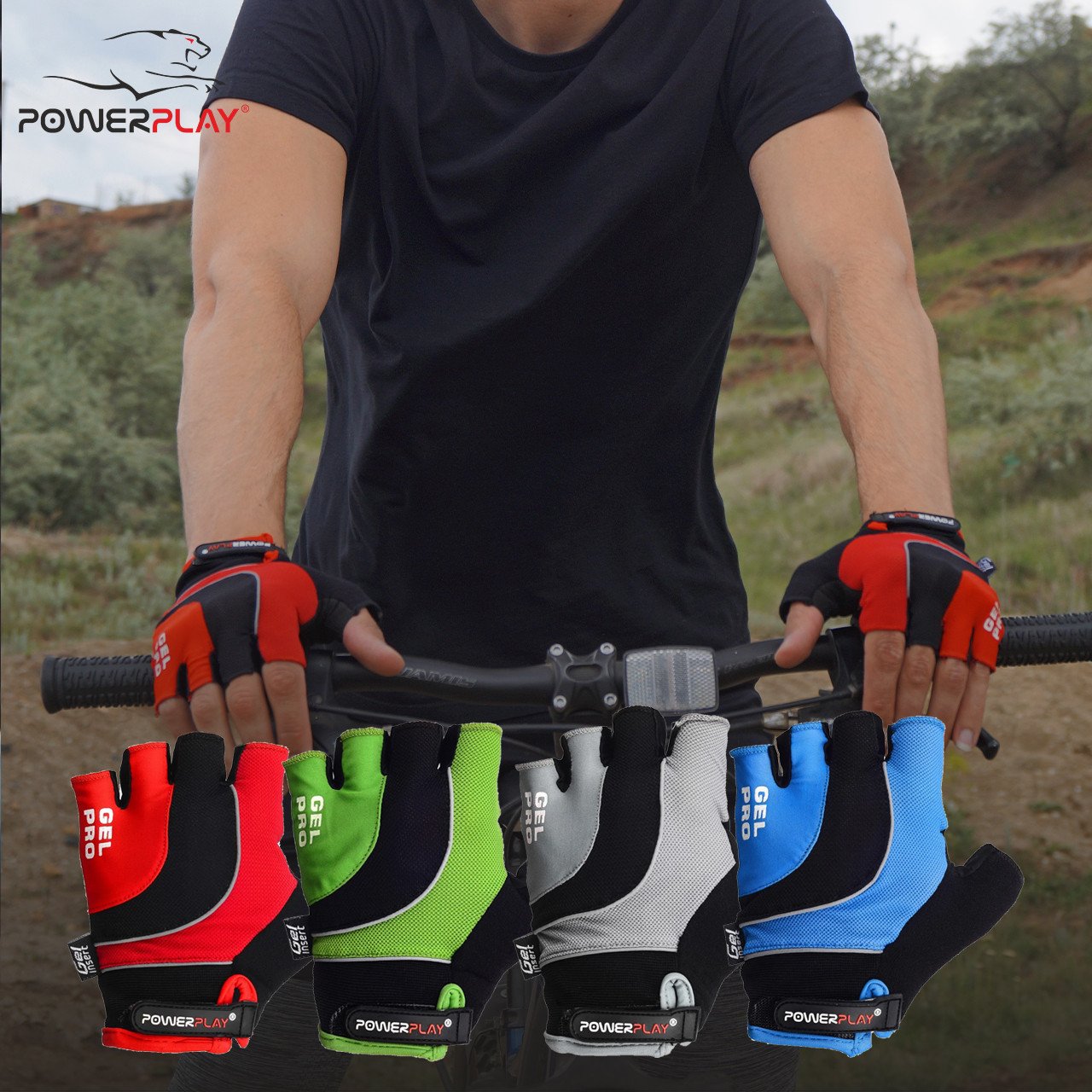 Велорукавички PowerPlay 5015 D Сині S фото товара