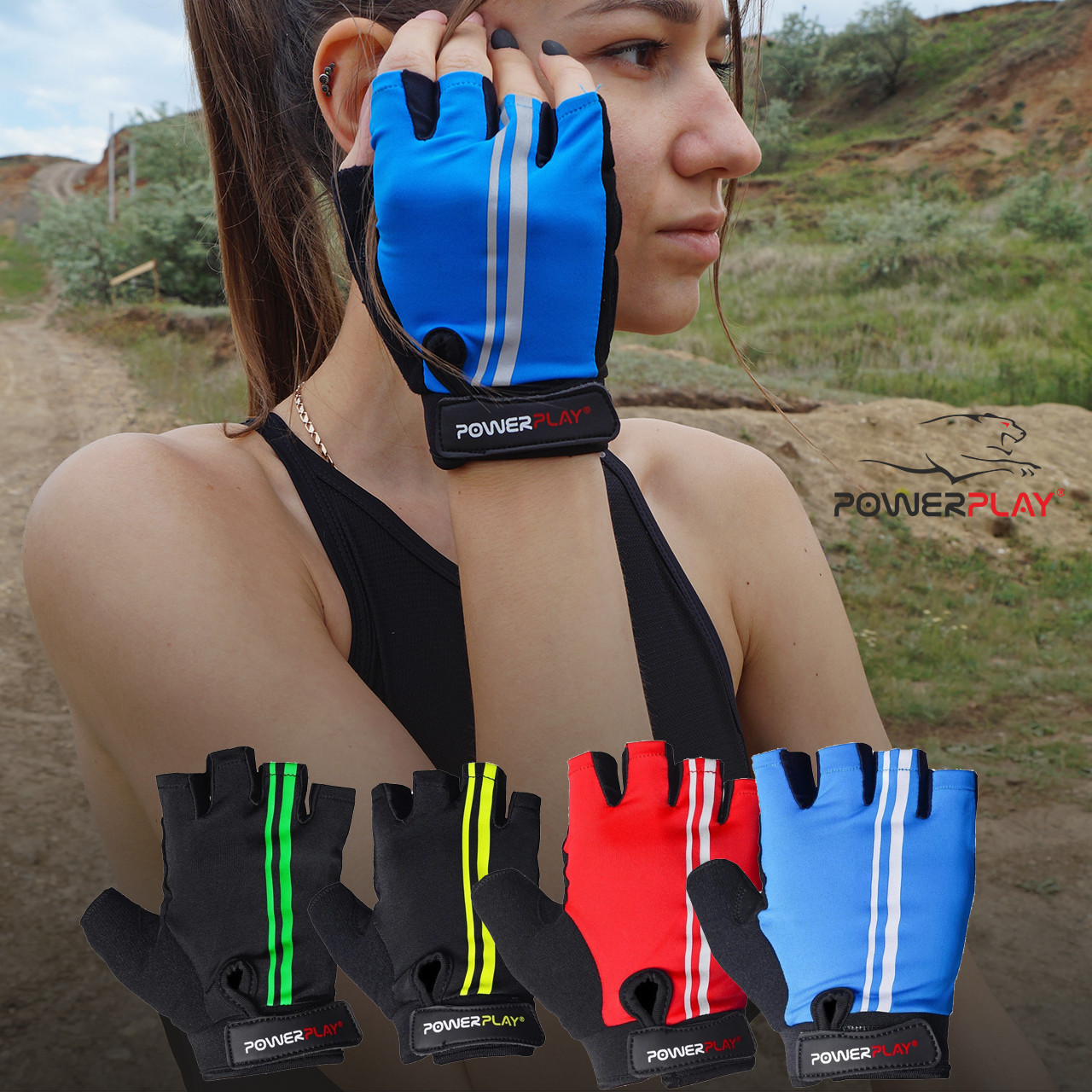 Велорукавички PowerPlay 5031 A Блакитні XL фото товара