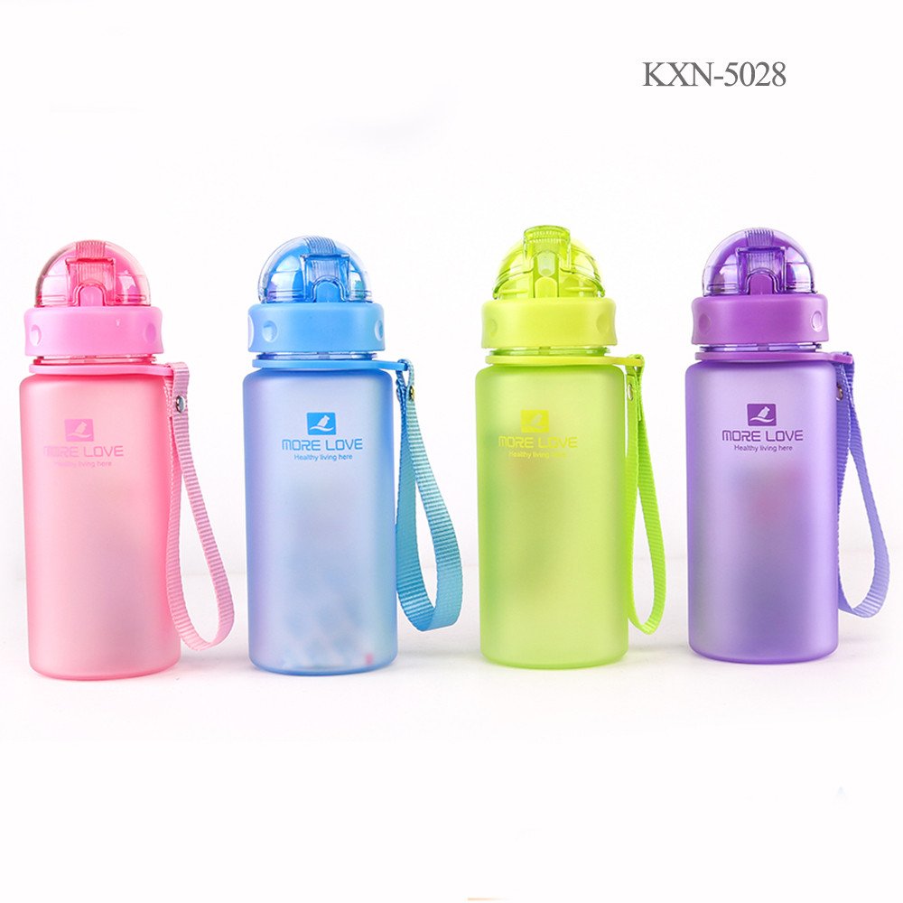 Пляшка для води CASNO 400 мл MX-5028 More Love Фіолетова з соломинкою фото товара