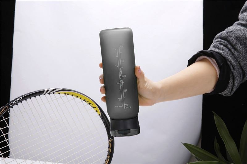 Пляшка для води CASNO 600 мл KXN-1196 Сіра з соломинкою фото товару