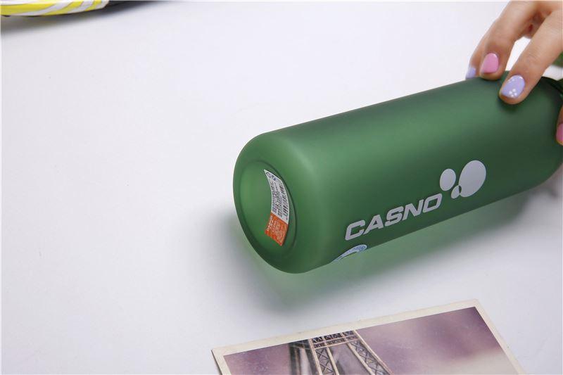 Пляшка для води CASNO 600 мл KXN-1196 Зелена з соломинкою фото товара