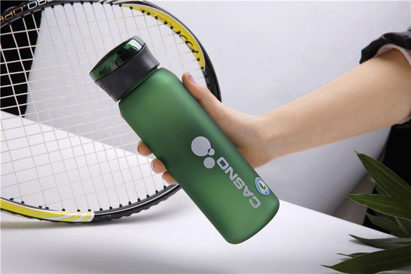 Пляшка для води CASNO 600 мл KXN-1196 Зелена з соломинкою фото товара