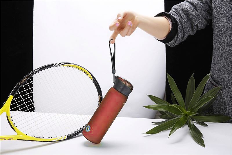 Пляшка для води CASNO 600 мл KXN-1196 Червона з соломинкою фото товару