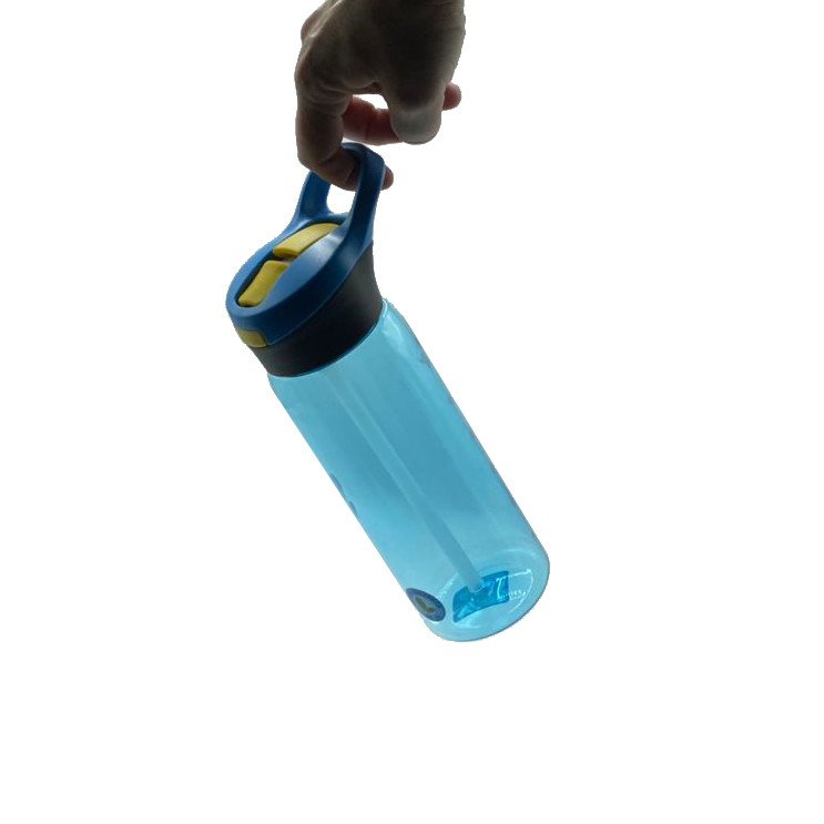 Пляшка для води CASNO 750 мл KXN-1207 Блакитна з соломинкою фото товару