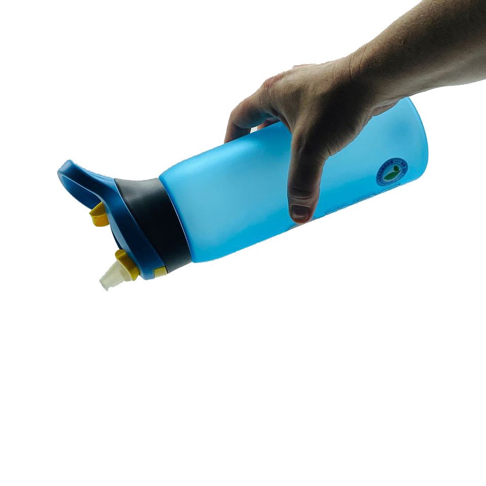 Пляшка для води CASNO 750 мл KXN-1210 Блакитна з соломинкою фото товару