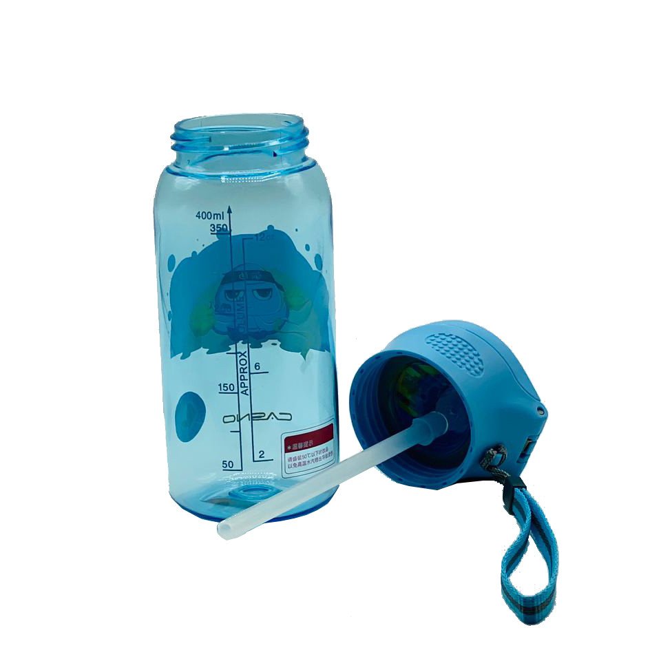 Пляшка для води CASNO 400 мл KXN-1195 Синя (восьминіг) з соломинкою фото товару