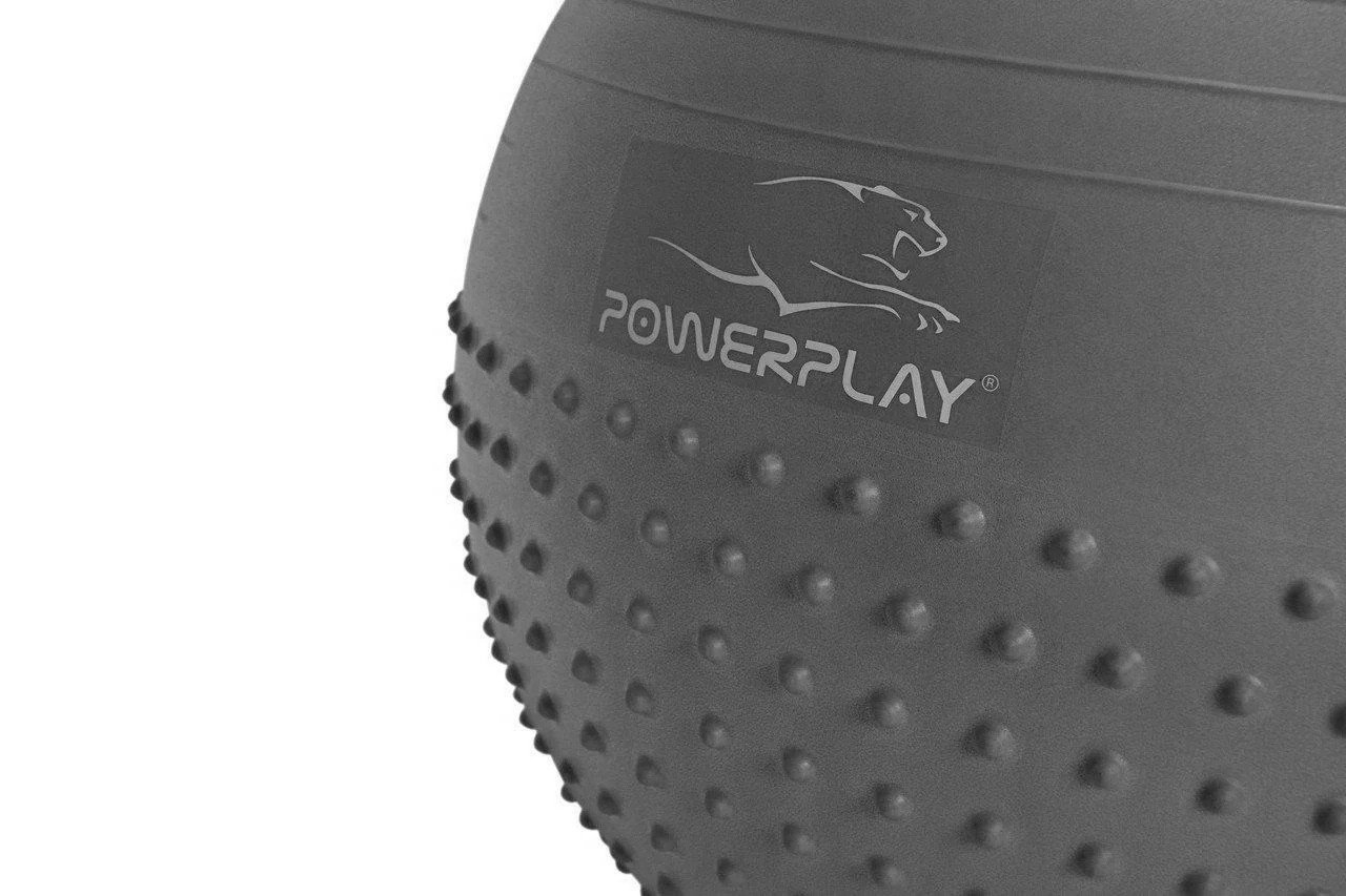 Мяч для фитнесу PowerPlay 4003 65см Сірий фото товару