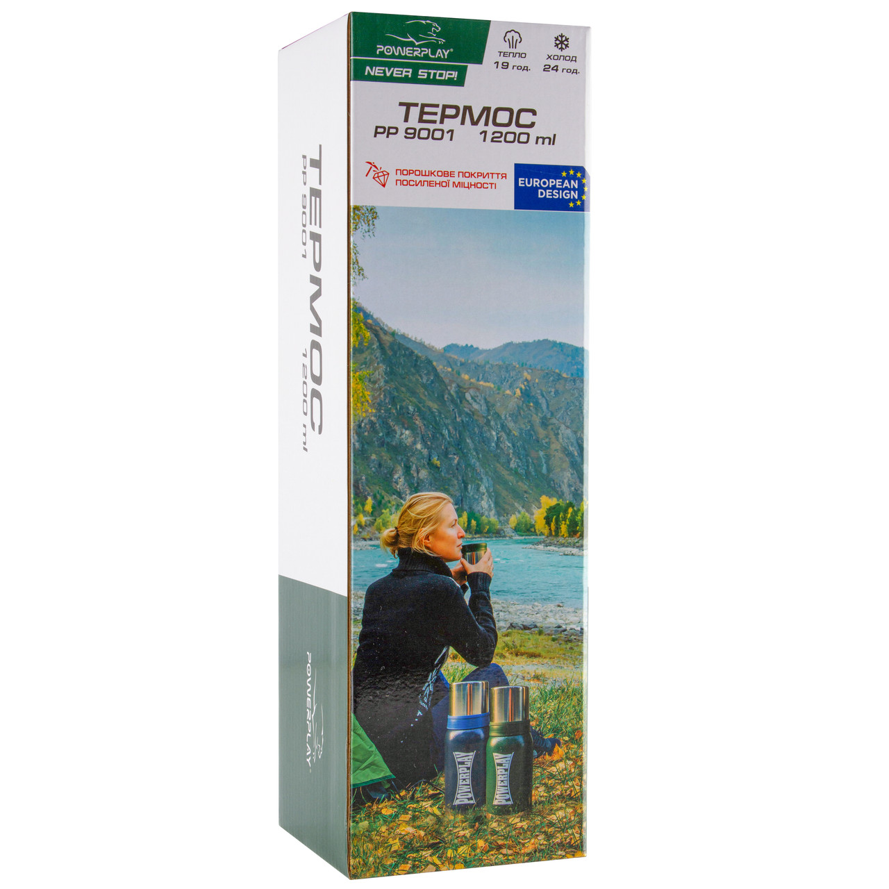 Термос PowerPlay 9001 Синій 1200 мл фото товару