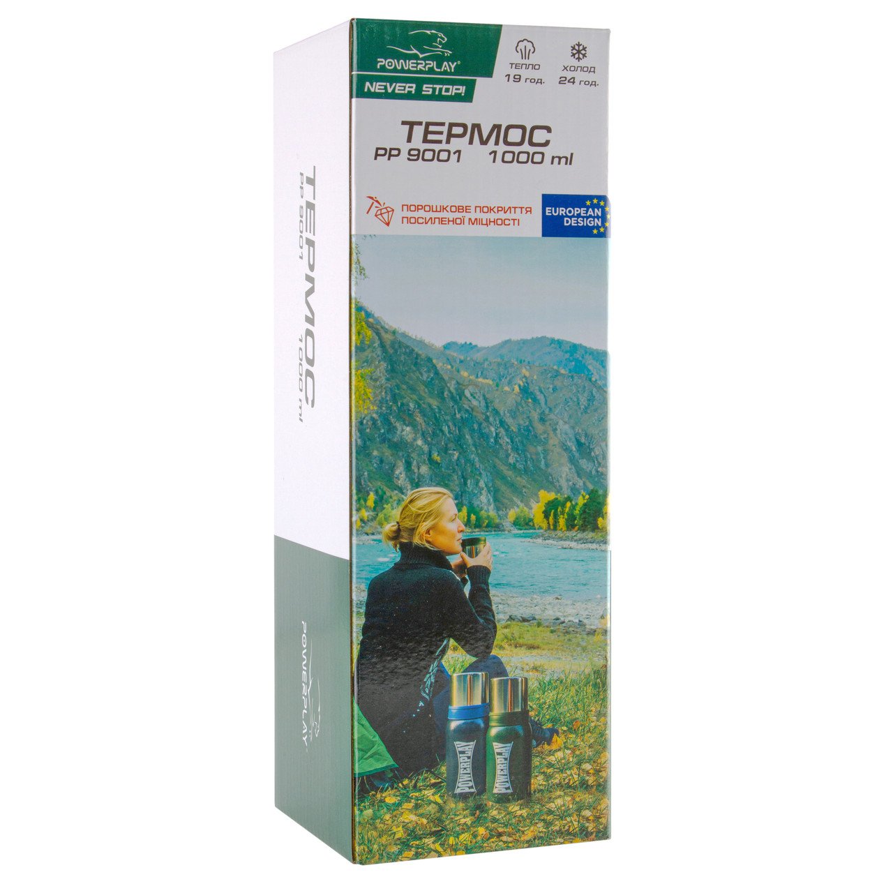 Термос PowerPlay 9001 Зелений 1000 мл фото товару