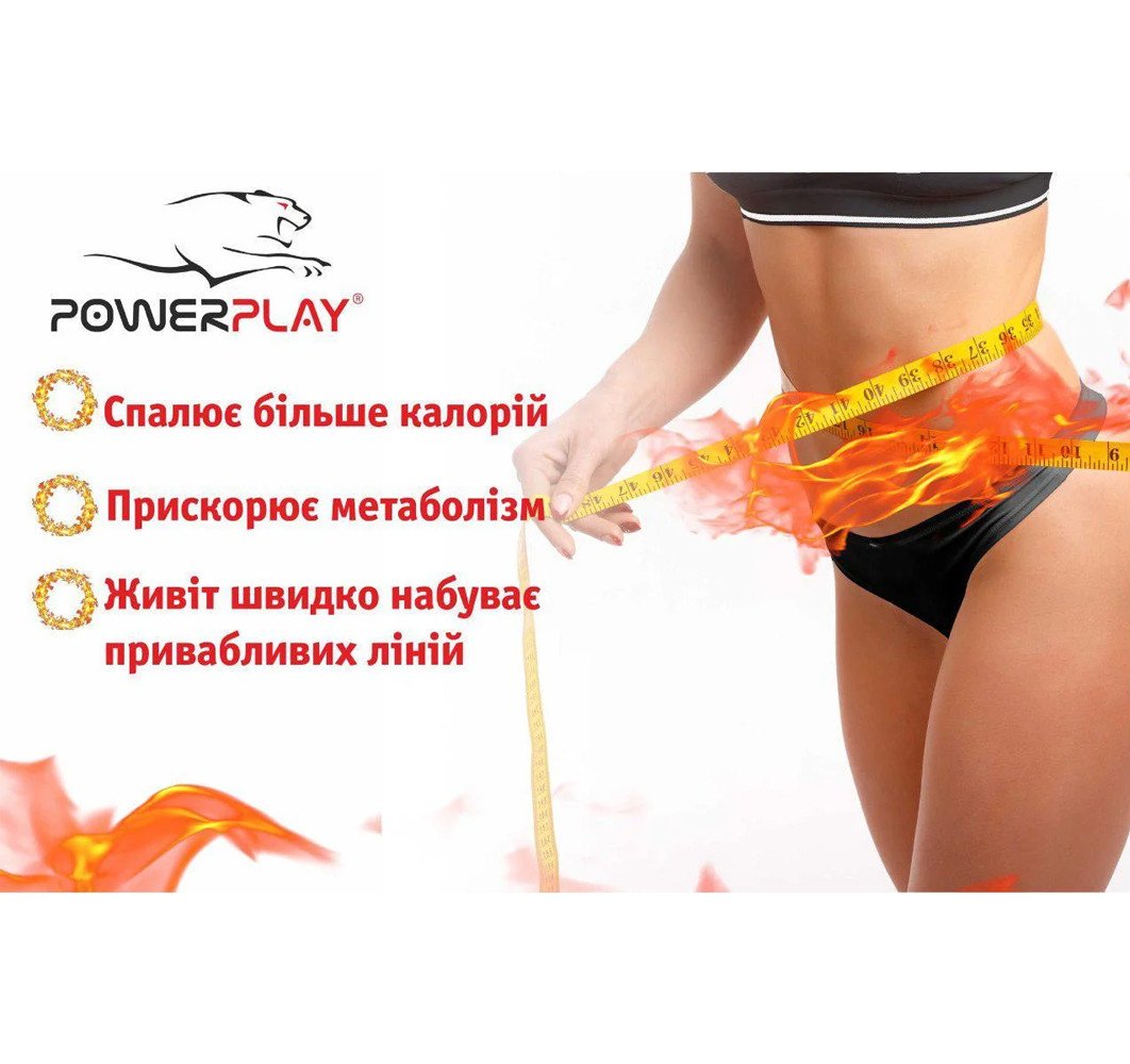 Пояс для схуднення PowerPlay 4301 (100*30) Чорний+кишеня для смартфона фото товара