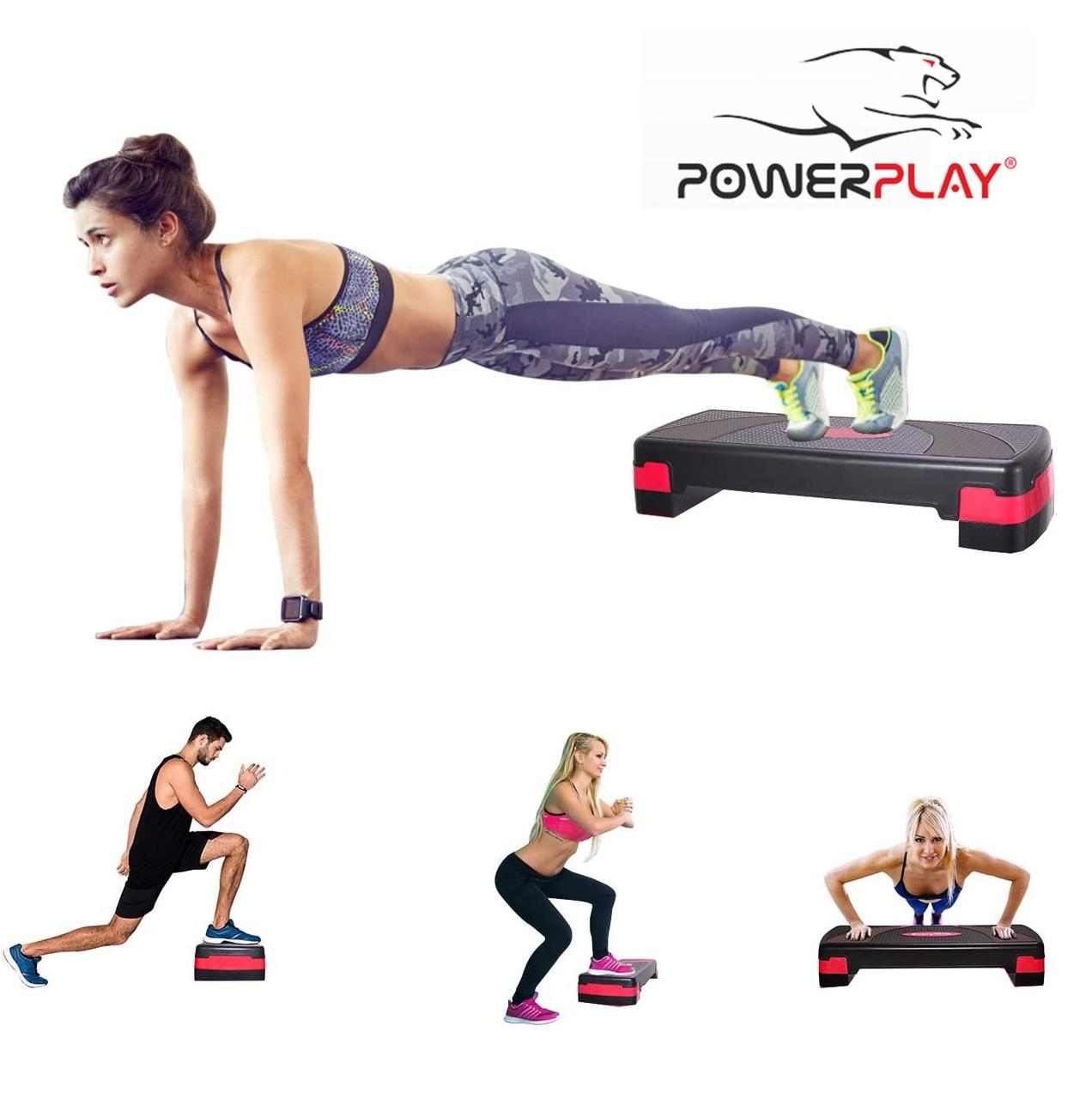 Cтеп-платформа PowerPlay 4328 (2 рівні 10-15 см) Чорно-червона фото товару