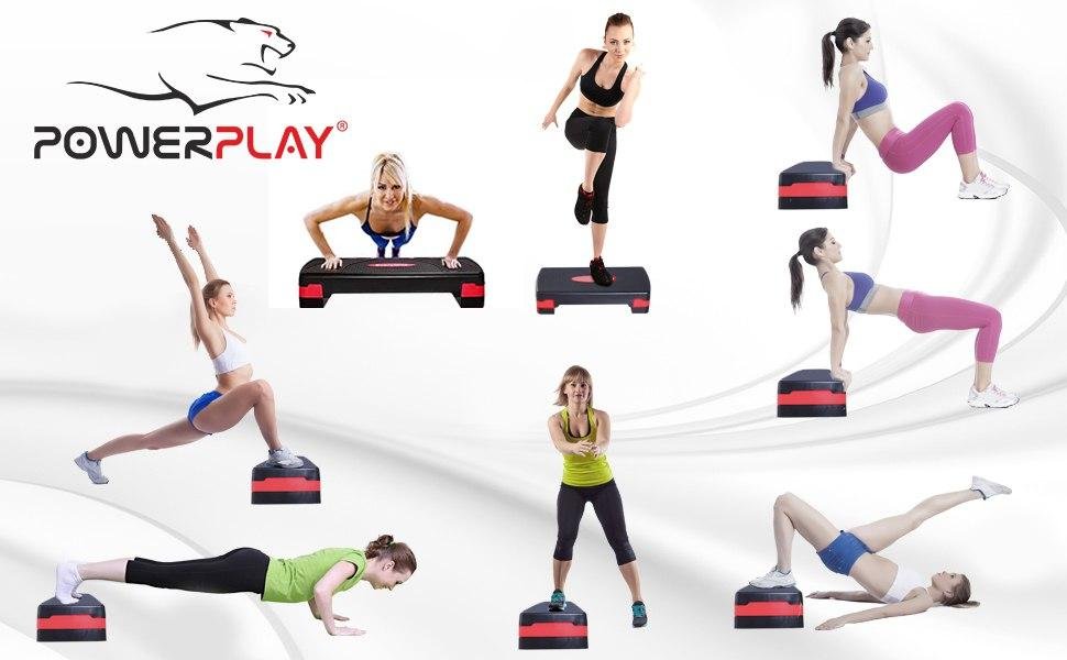 Cтеп-платформа PowerPlay 4328 (2 рівні 10-15 см) Чорно-червона фото товару