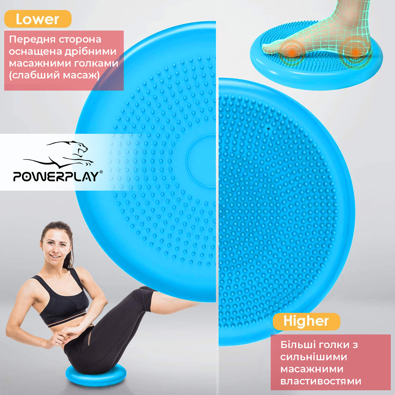 Балансувальна масажна подушка PowerPlay 4009 Синя фото товару