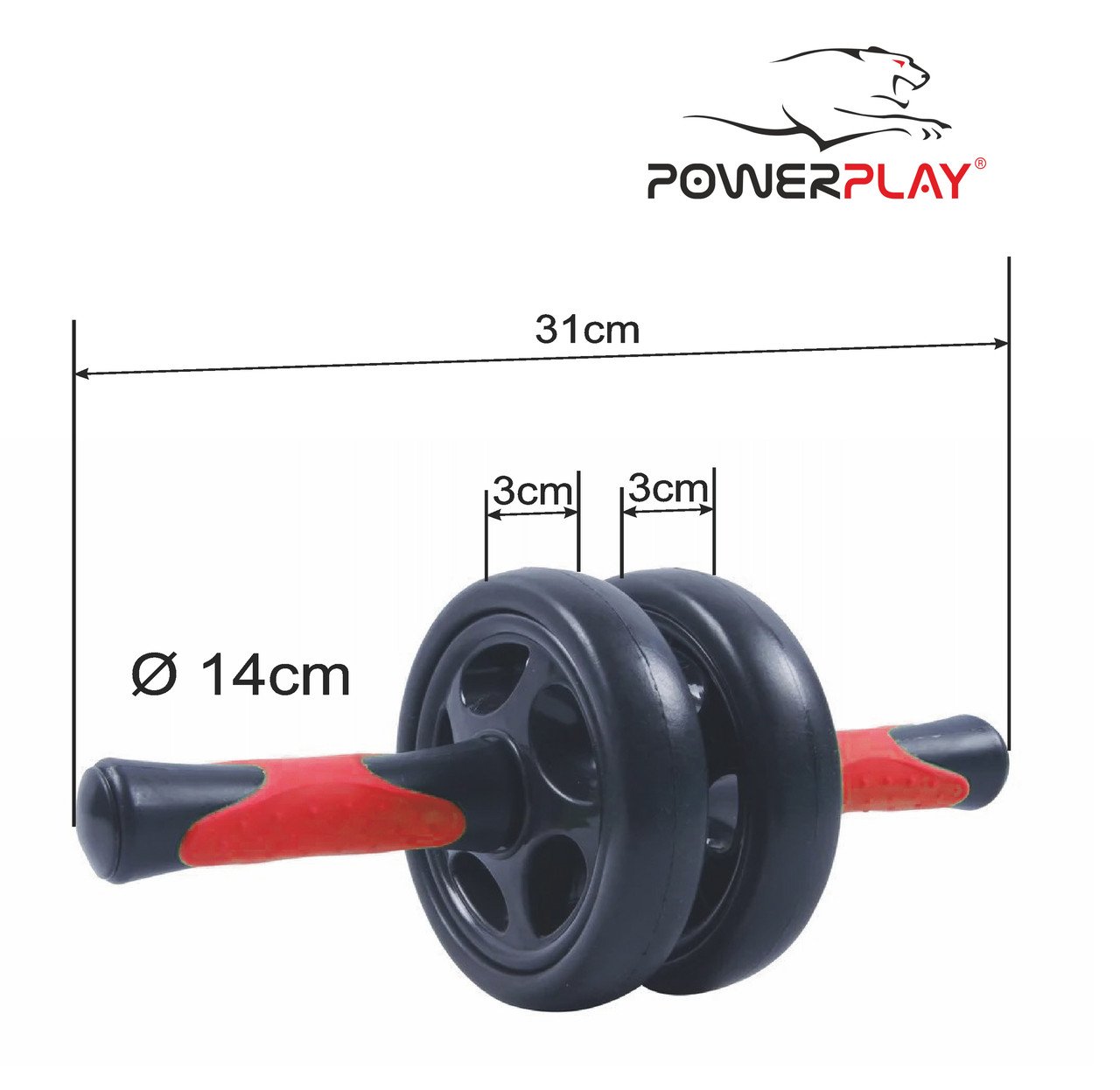Колесо для пресу подвійне PowerPlay 4327 Чорно-червоне фото товара
