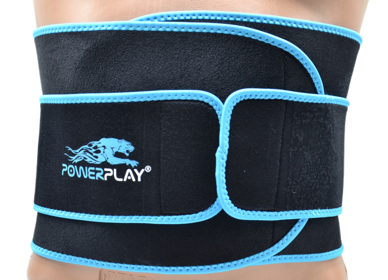 Пояс для схуднення PowerPlay 4303 Чорно-Синій фото товару