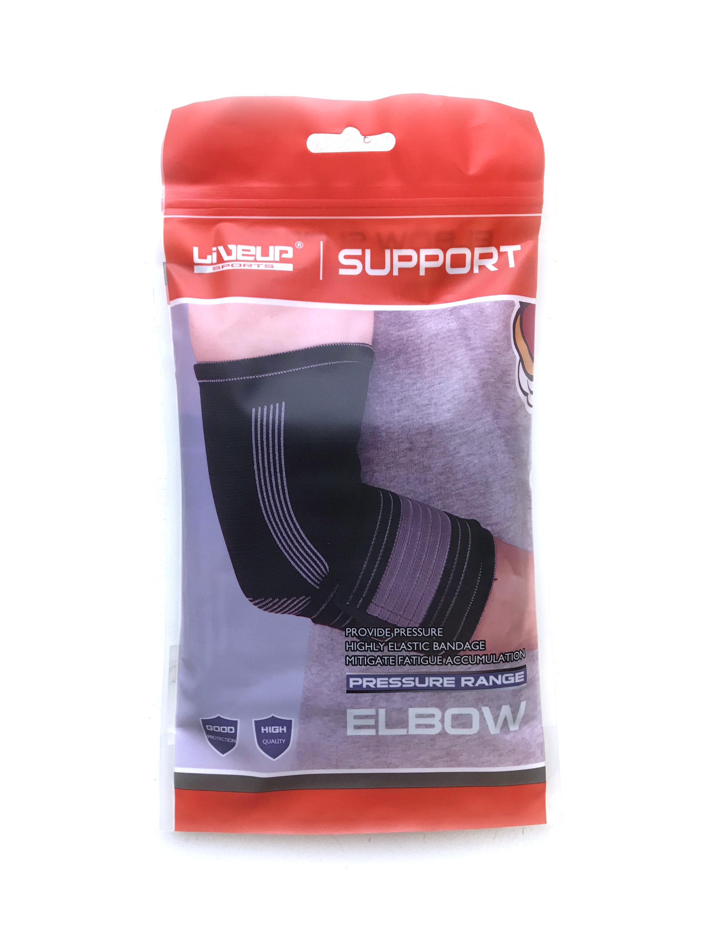 Фиксатор локтя LiveUp ELBOW SUPPORT чорно-сірий фото товару