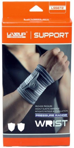 Фіксатор запястя LiveUp Wrist Support сірий / білий фото товару